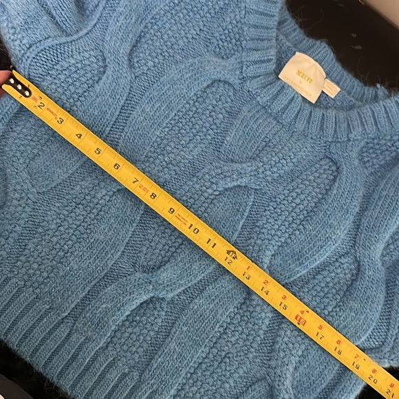 Maeve Anthropologie oversized cable knit cropped sweater Sz XS - Picture 6 of 8